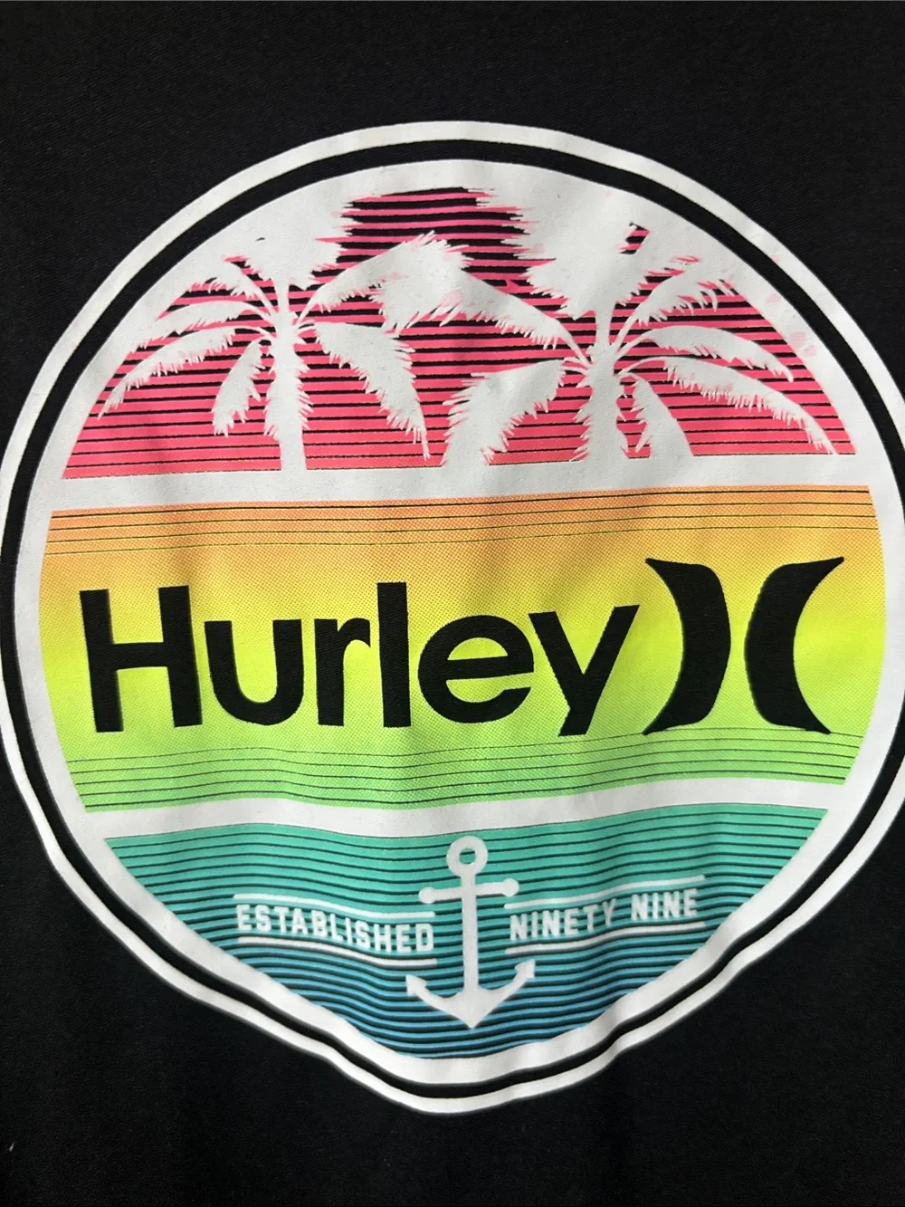 Hurley Swimsuit Long Sleeve Swim Shirt Black UPF 50 Boys Size 10/12